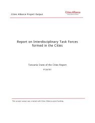 Report on Interdisciplinary Task Forces formed in the - Cities Alliance