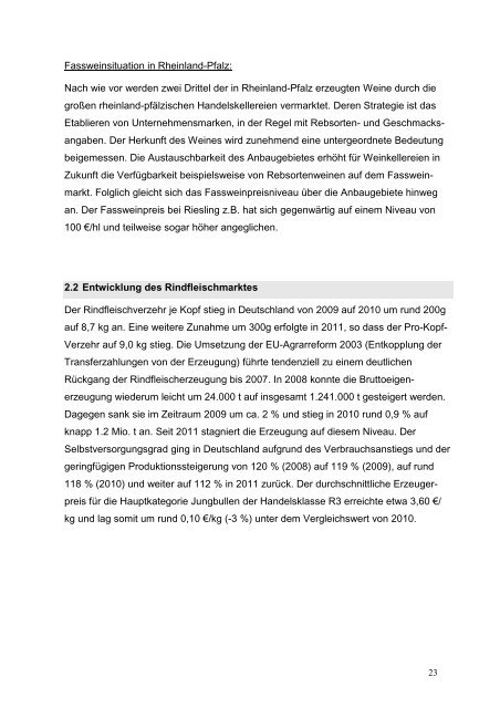 Agrarbericht Innenteil - Ministerium für Umwelt, Landwirtschaft ...