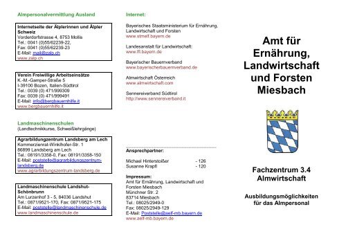 Amt für Ernährung, Landwirtschaft und Forsten Miesbach - Bayern