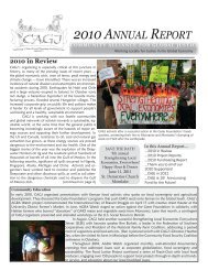 2010 ANNUAL REPORT - Community Alliance for Global Justice