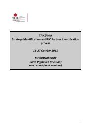 TANZANIA Strategy Identification and IUC Partner Identification ...