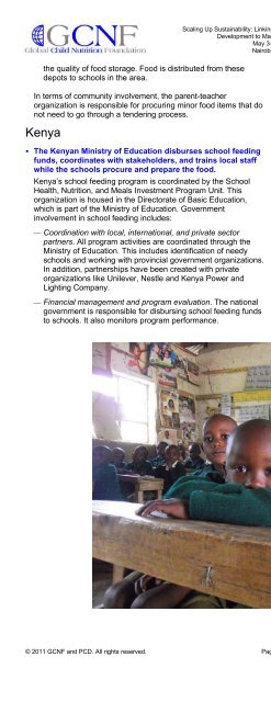 EXECUTIVE SUMMARY - Global Child Nutrition Foundation