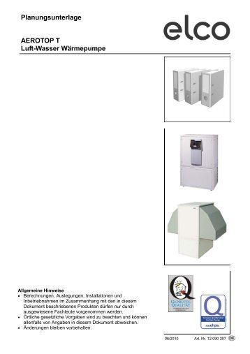 Leistungsdiagramme AEROTOP T07(C)X (Angaben nach EN 255)