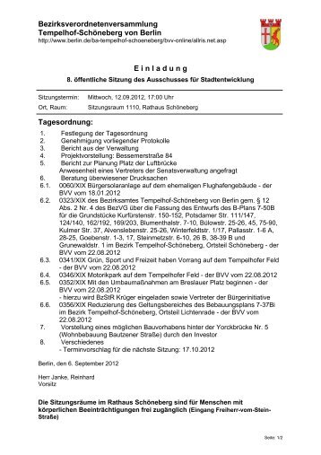 8. Sitzung Ausschuss für Stadtentwicklung - Gleisdreieck-Blog