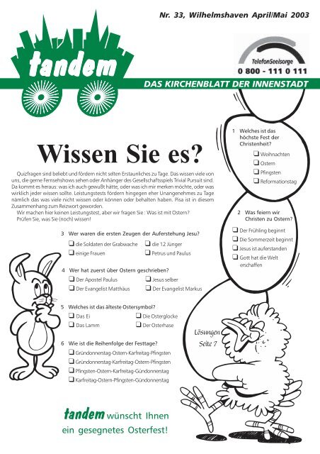Tandem 33 Christus Und Garnisonkirche Wilhelmshaven