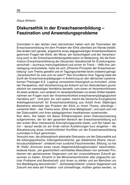 Beiträge der Bezugswissenschaften zur Erwachsenenbildung