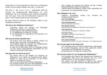 Info-Broschüre zum Wettbewerb - Dorfgemeinschaft von Badorf ...
