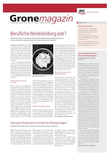 Gronemagazin - Stiftung Grone-Schule