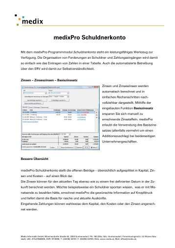 medixPro Schuldnerkonto - Medix Informatik GmbH