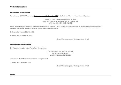 zum Kursblatt vom zum Kursblatt vom 17 ... - Börse Stuttgart