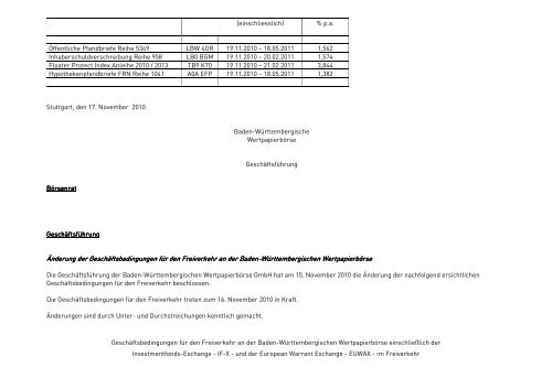 zum Kursblatt vom zum Kursblatt vom 17 ... - Börse Stuttgart