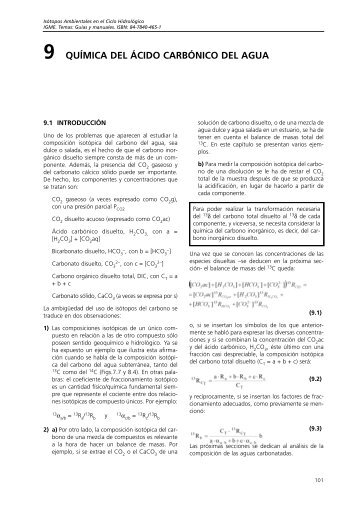 9 QUÍMICA DEL ÁCIDO CARBÓNICO DEL AGUA