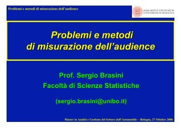 Problemi e metodi di misurazione dell'audience - Centro Studi ...