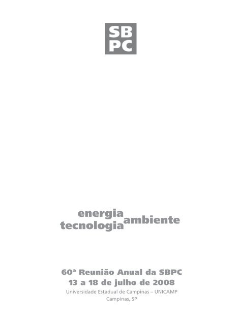 energia ambiente tecnologia - Sociedade Brasileira para o ...