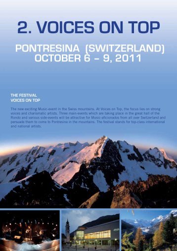 2. voices on top pontresina (switzerland) october 6 – 9 ... - Hausmix