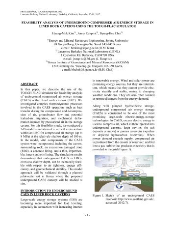 Feasibility Analysis of Underground Compressed Air Energy Storage