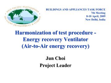 Harmonization of test procedure - Energy recovery Ventilator (Air-to ...