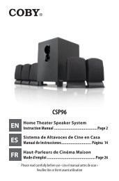 EN Home Theater Speaker System Instruction ... - COBY Electronics