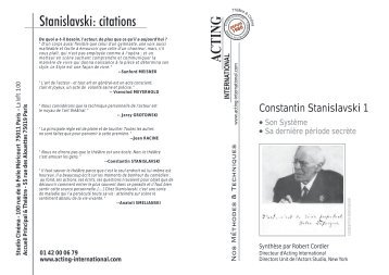 Stanislavski: citations - Acting international