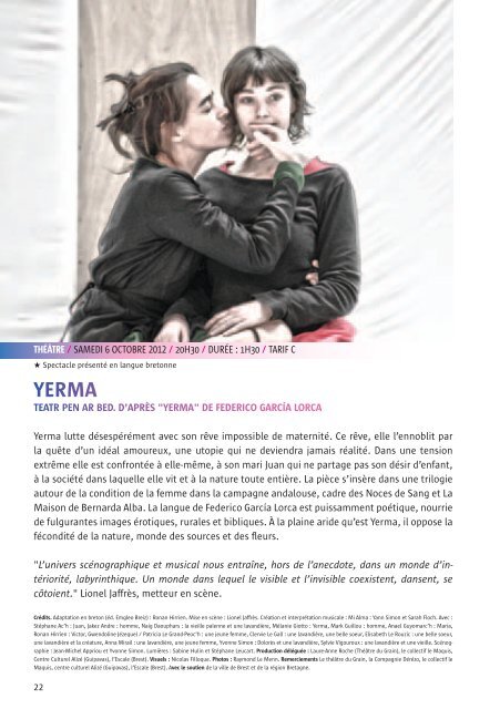 Programme saison 2012/2013 - Théâtre du Pays de Morlaix