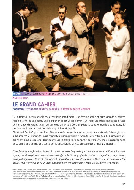 Programme saison 2012/2013 - Théâtre du Pays de Morlaix