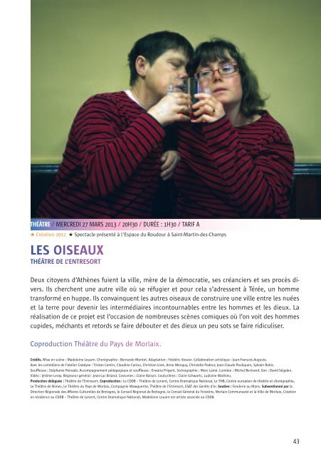 Programme saison 2012/2013 - Théâtre du Pays de Morlaix