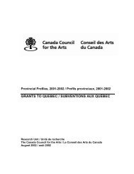 Research Unit / Unité de recherche - Canada Council for the Arts