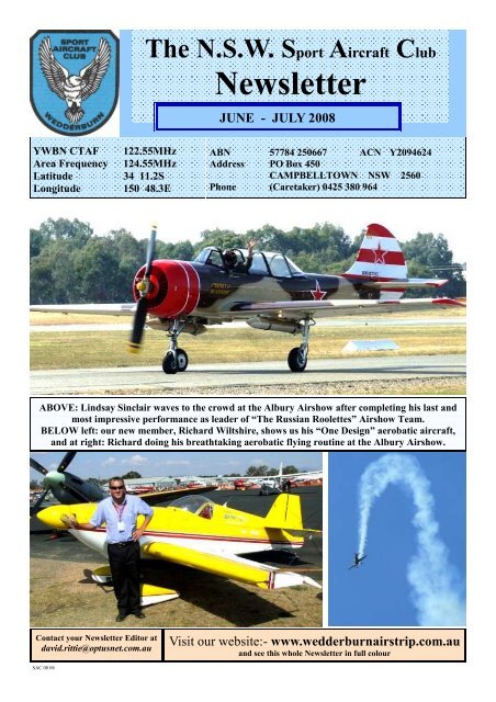 June - July - NSW Sport Aircraft Club
