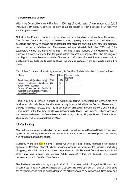 Bradford District Local Infrastructure Baseline Study - working draft ...