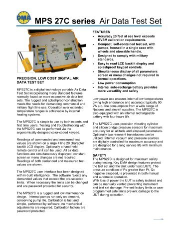 MPS27C Military Air Data Test Set