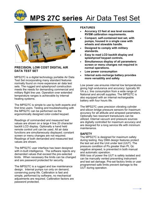 MPS27C Military Air Data Test Set