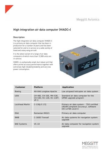 High integration air data computer (HIADC+) - Meggitt Avionics