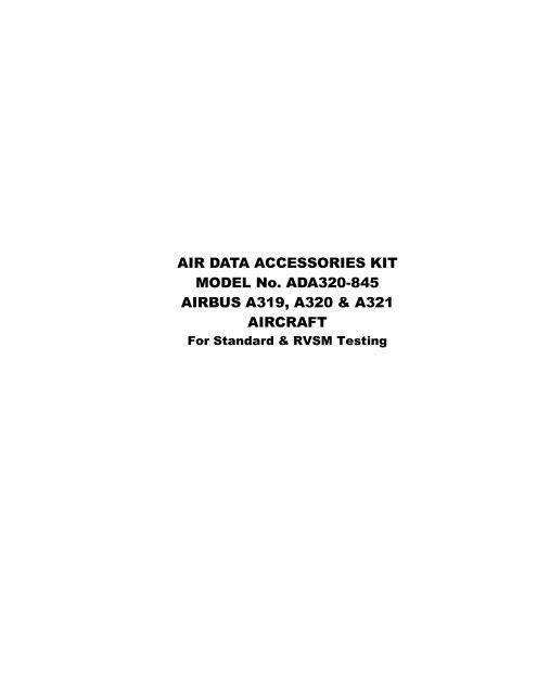 AIR DATA ACCESSORIES KIT MODEL No. ADA320 ... - Nav-Aids Ltd.