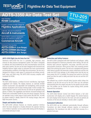 ADTS-3350 Air Data Test Set TTU-205 - TestVonics