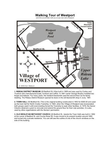 Walking Tour of Westport - Rideau Heritage Route