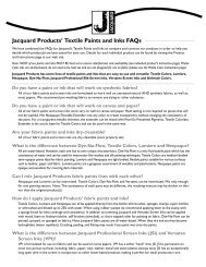 Jacquard Products' Textile Paints and Inks FAQs