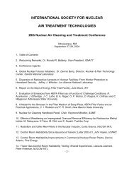 International Society for Nuclear Air Treatment Technologies