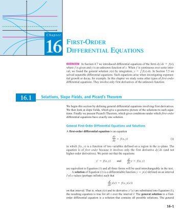 FIRST-ORDER DIFFERENTIAL EQUATIONS - Mathematics