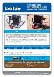 pipe scouring air treatment units available for hire - Factair