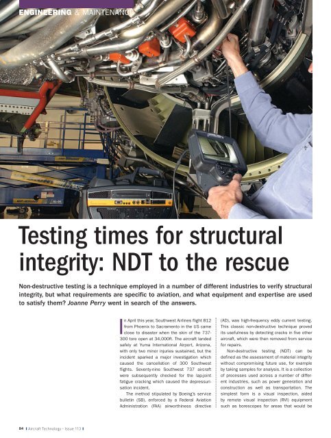 Testing times for structural integrity - GE Measurement & Control