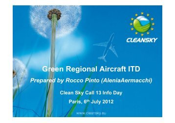 Green Regional Aircraft ITD - Clean Sky