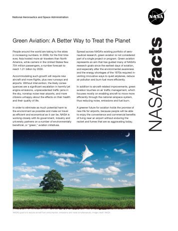 Green Aviation: A Better Way to Treat the Planet - NASA