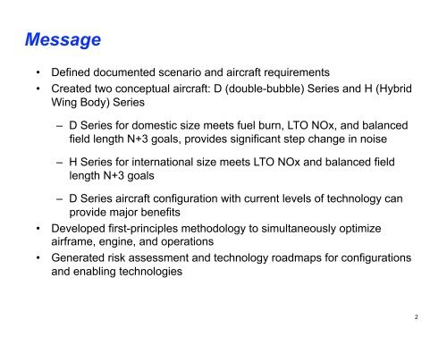 AIRCRAFT AND TECHNOLOGY CONCEPTS FOR AN N+3 ...