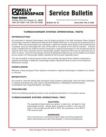 Service Bulletin - Hartzell Engine Technologies