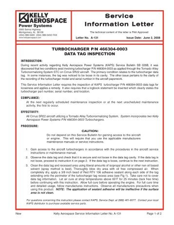 Service Information Letter - Hartzell Engine Technologies