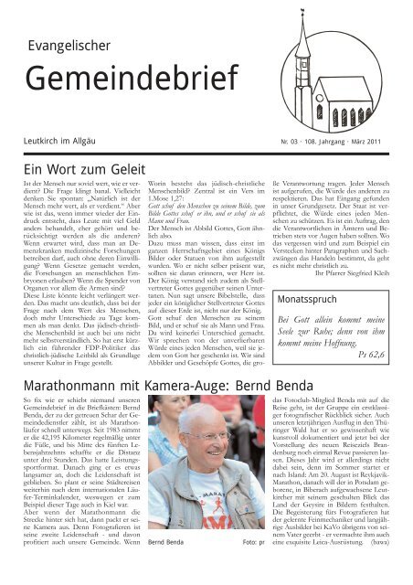 Gemeindebrief April 2011 - Evangelische Kirchengemeinde Leutkirch