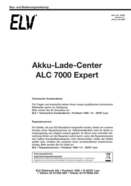 AkkudLadedCenter ALC 7000 Expert - ELV