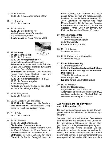 Pfarrblatt Schmitten - Pfarrei Schmitten