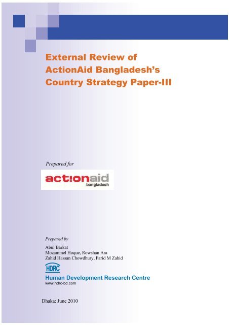 External Review of ActionAid Bangladesh's Country Strategy Paper-III