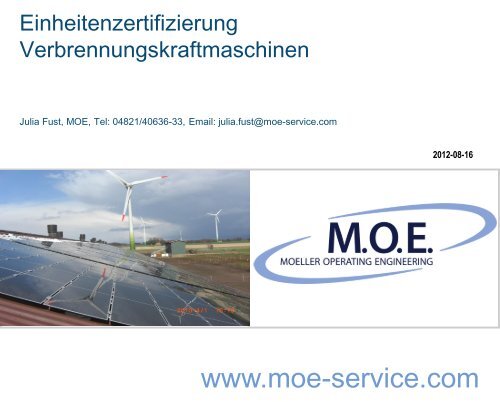 Nachweis für EZA entsprechend BDEW und TC 2007 - moe-service